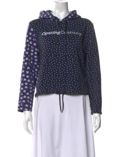 Pre-owned Opening Ceremony Printed Mock Neck Sweatshirt In Blue