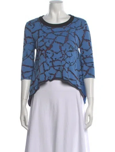 Pre-owned Opening Ceremony Printed Scoop Neck Sweater In Blue