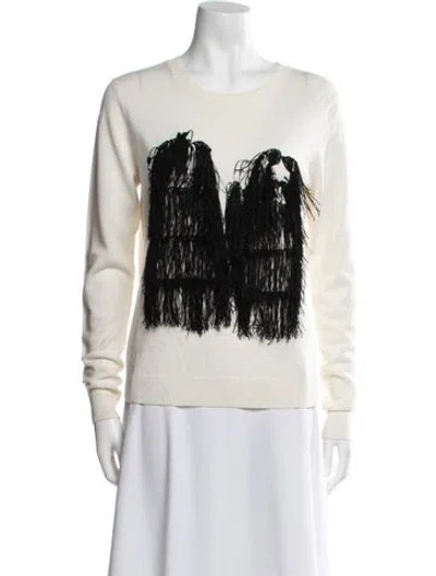 Pre-owned Opening Ceremony Printed Scoop Neck Sweater In White