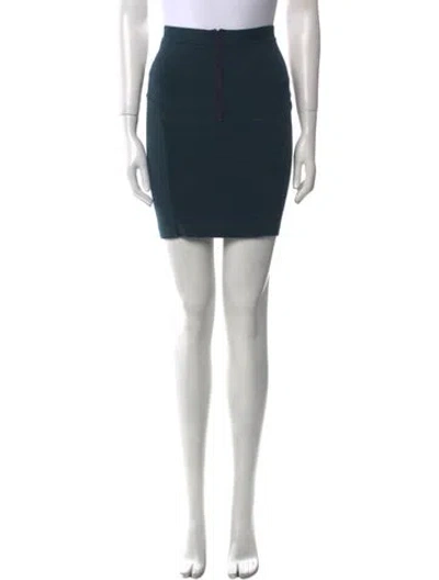 Pre-owned Opening Ceremony Raw-edge Trim Mini Skirt In Green