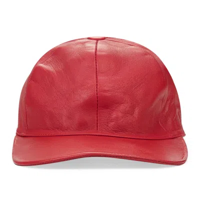Opening Ceremony Red Leather Baseball Cap