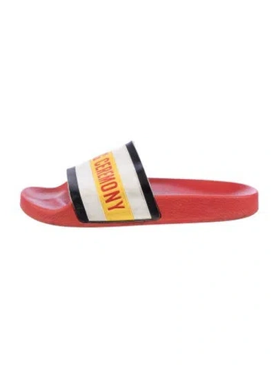 Pre-owned Opening Ceremony Rubber Printed Slides In White