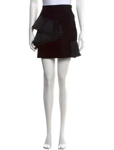Pre-owned Opening Ceremony Ruffle Embellishment Mini Skirt In Black