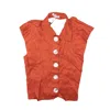 Opening Ceremony Rust Red Tie Back Shell Sleeveless Blouse In Orange