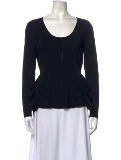 Pre-owned Opening Ceremony Scoop Neck Long Sleeve Top In Black