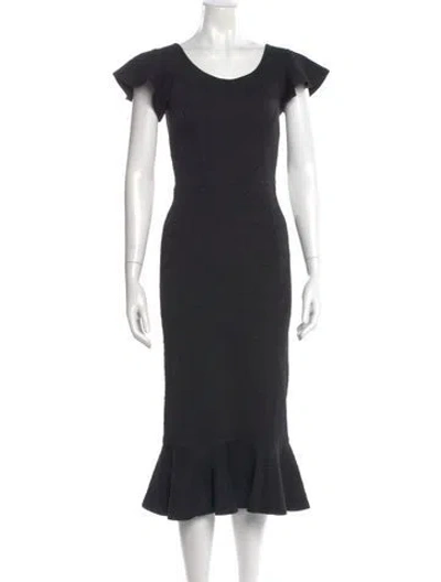 Pre-owned Opening Ceremony Scoop Neck Midi Length Dress In Black