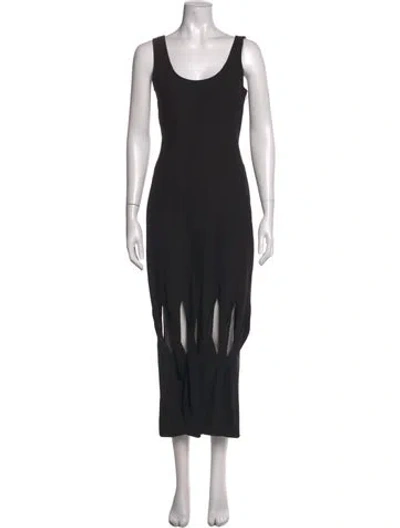 Pre-owned Opening Ceremony Scoop Neck Midi Length Dress In Black
