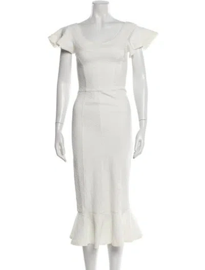 Pre-owned Opening Ceremony Scoop Neck Midi Length Dress In White