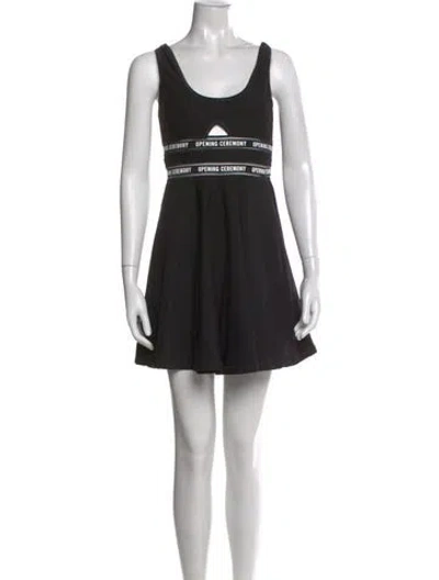 Pre-owned Opening Ceremony Scoop Neck Mini Dress In Black