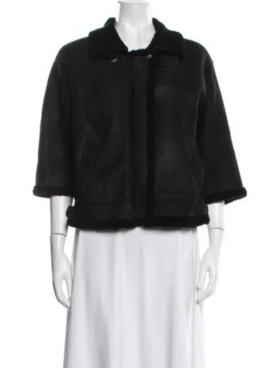 Pre-owned Opening Ceremony Shearling Jacket In Black