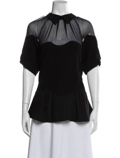 Pre-owned Opening Ceremony Short Sleeve Blouse In Black