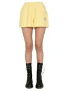 Opening Ceremony Yellow Warped Logo Sweat Shorts In Yellow