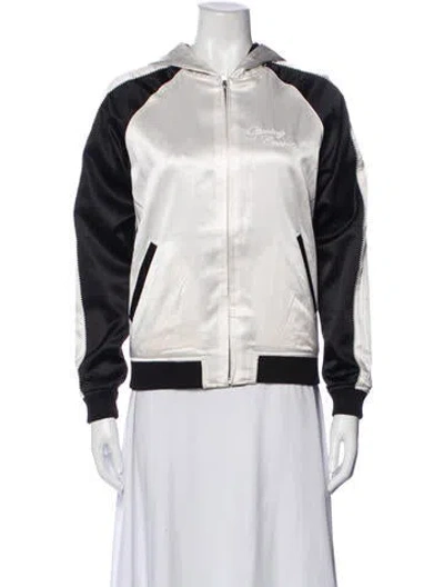 Pre-owned Opening Ceremony Silk Bomber Jacket In Black
