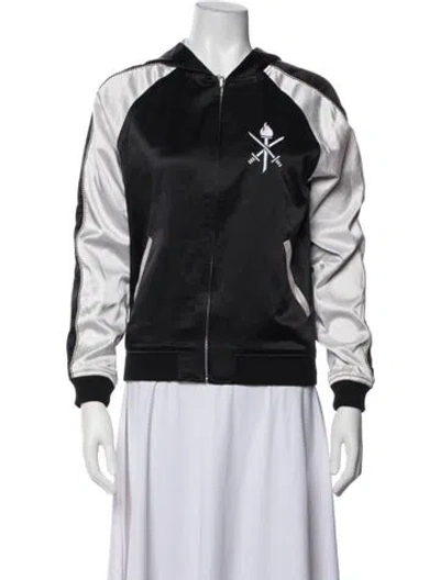Pre-owned Opening Ceremony Silk Bomber Jacket In Blue/white