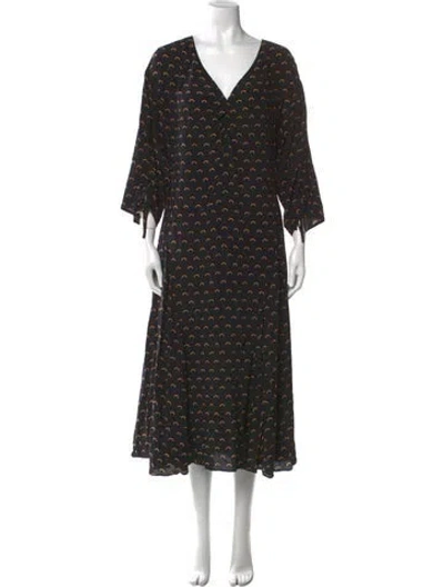 Pre-owned Opening Ceremony Silk Long Dress In Black