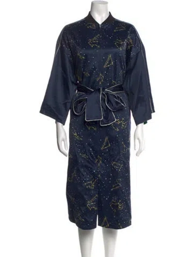 Pre-owned Opening Ceremony Silk Long Dress In Blue