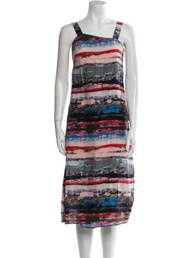 Pre-owned Opening Ceremony Silk Midi Length Dress In Neutral