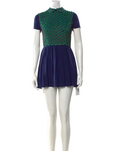 Pre-owned Opening Ceremony Silk Mini Dress In Green