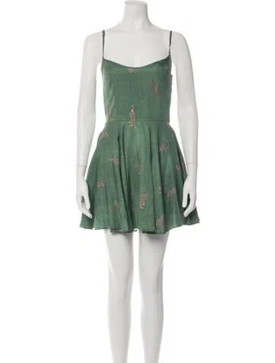 Pre-owned Opening Ceremony Silk Mini Dress In Green