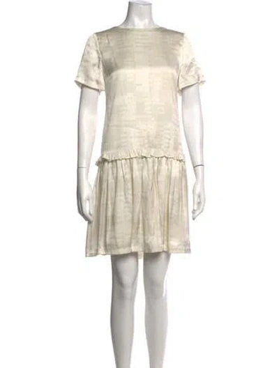 Pre-owned Opening Ceremony Silk Mini Dress In Neutrals