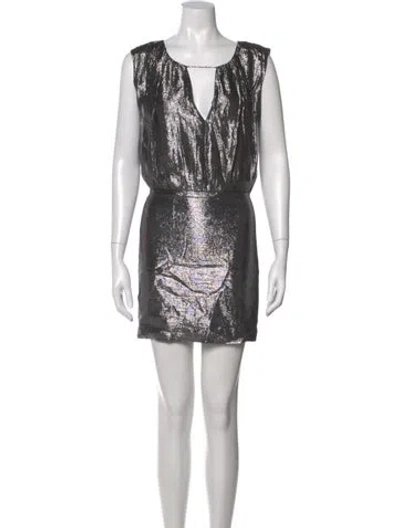 Pre-owned Opening Ceremony Silk Mini Dress In Silver