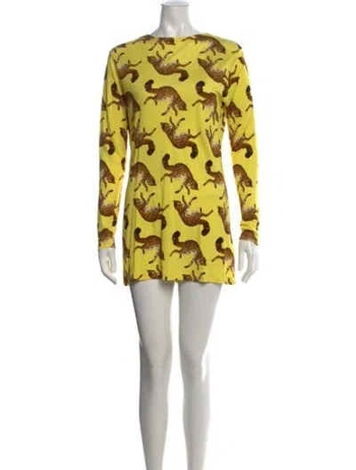 Pre-owned Opening Ceremony Silk Mini Dress In Yellow