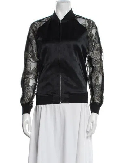 Pre-owned Opening Ceremony Silk Patterned Bomber Jacket In Black