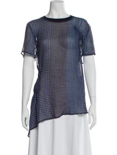 Pre-owned Opening Ceremony Silk Patterned Top In Blue