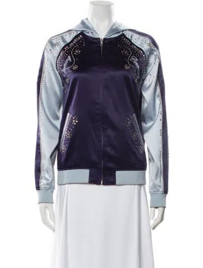 Pre-owned Opening Ceremony Silk Printed Performance Jacket In Blue