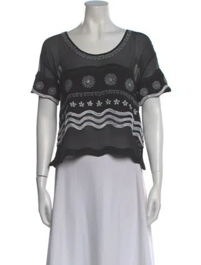 Pre-owned Opening Ceremony Silk Printed Top In Gray