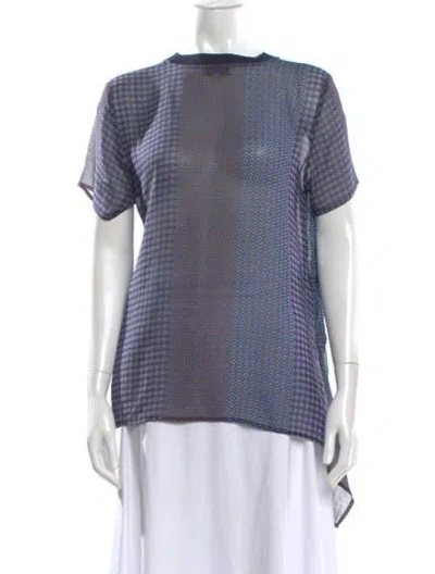 Pre-owned Opening Ceremony Silk Printed T-shirt In Blue