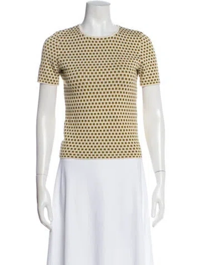 Pre-owned Opening Ceremony Silk Printed T-shirt In Yellow