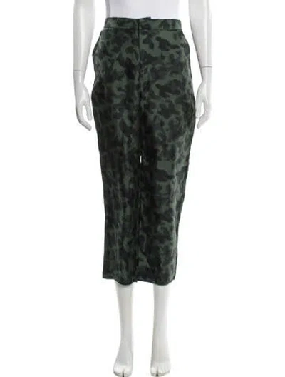Pre-owned Opening Ceremony Silk Straight Leg Pants In Green
