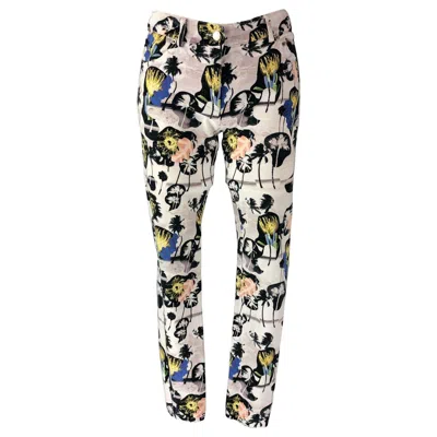 Pre-owned Opening Ceremony Size 2 Black & White Yellow Cotton Blend Casual Pants