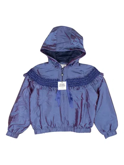 OPENING CEREMONY SMOCKED RUFFLED BOMBER JACKET