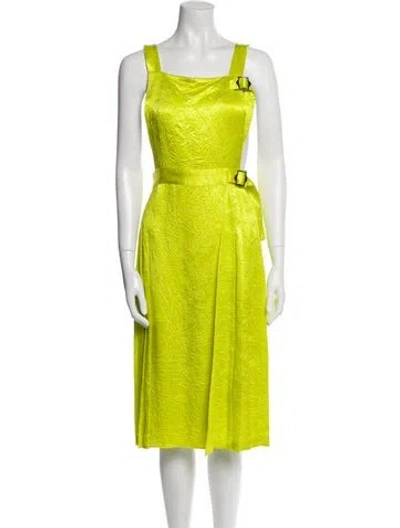 Pre-owned Opening Ceremony Square Neckline Midi Length Dress W/ Tags In Green