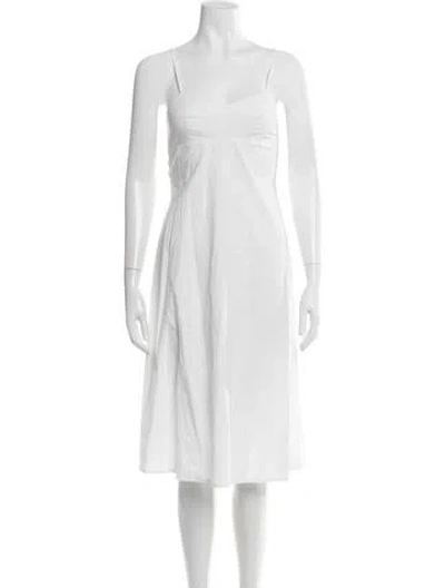 Pre-owned Opening Ceremony Square Neckline Midi Length Dress In White