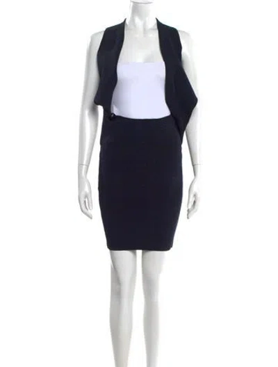 Pre-owned Opening Ceremony Square Neckline Mini Dress In Blue