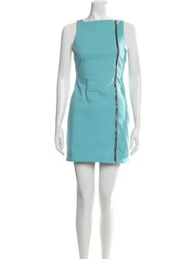 Pre-owned Opening Ceremony Square Neckline Mini Dress In Blue