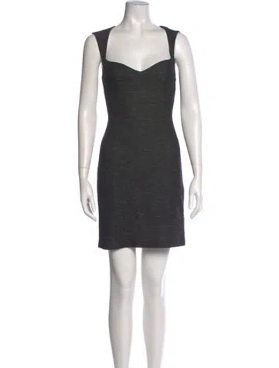 Pre-owned Opening Ceremony Square Neckline Mini Dress In Gray
