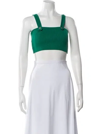 Pre-owned Opening Ceremony Square Neckline Sleeveless Crop Top In Black