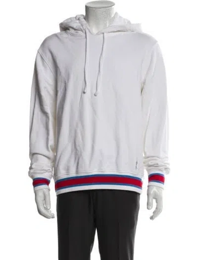 Pre-owned Opening Ceremony Striped Crew Neck Hoodie In White