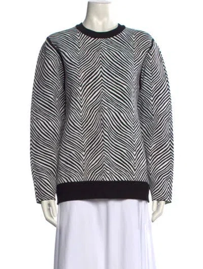 Pre-owned Opening Ceremony Striped Crew Neck Sweater In Black