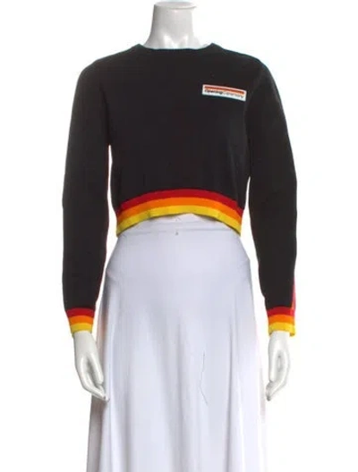 Pre-owned Opening Ceremony Striped Crew Neck Sweater In Black