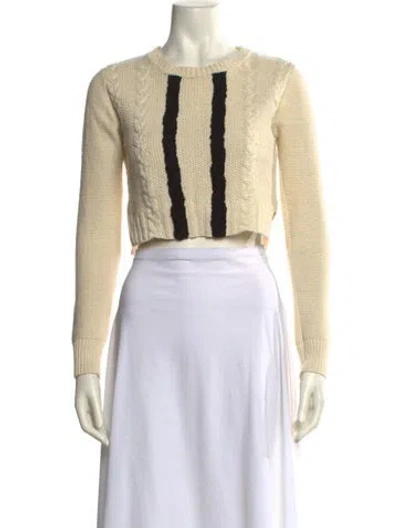 Pre-owned Opening Ceremony Striped Crew Neck Sweater In Neutral
