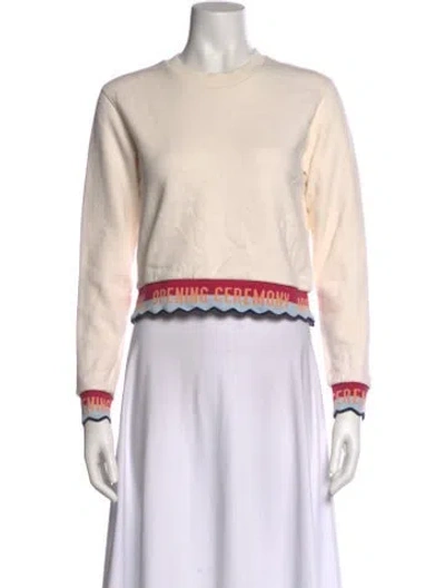 Pre-owned Opening Ceremony Striped Crew Neck Sweatshirt In Neutral