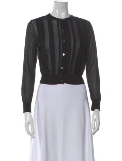 Pre-owned Opening Ceremony Striped Crew Neck Top In Black