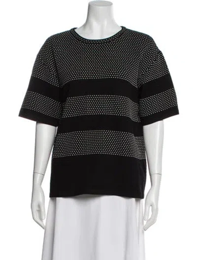 Pre-owned Opening Ceremony Striped Crew Neck T-shirt In Black
