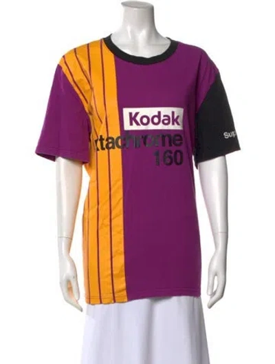 Pre-owned Opening Ceremony Striped Crew Neck T-shirt In Purple