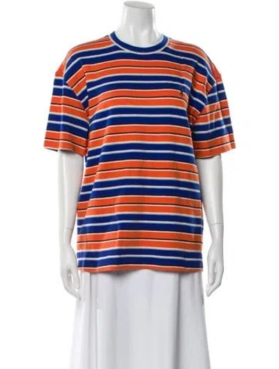 Pre-owned Opening Ceremony Striped Crew Neck T-shirt W/ Tags In Orange